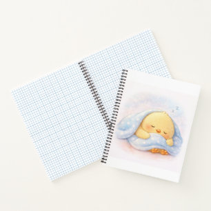 Schlafendes süßes Küken Alma Notizbuch   Cozy Drea
