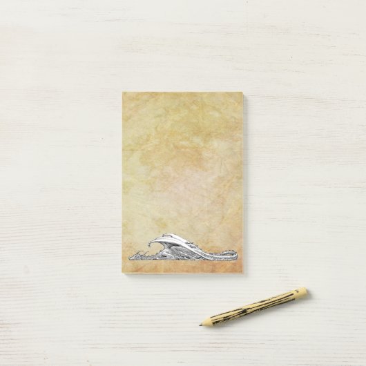 Schlafendrache Post-it Klebezettel (Auf Schreibtisch)