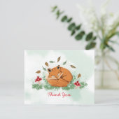 Schlafenfox-Babyparty danken Ihnen Begleitkarte (Stehend Vorderseite)