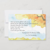 SchlafenFox unter einem Baum danken Ihnen zu Dankeskarte (Rückseite)