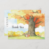 SchlafenFox unter einem Baum danken Ihnen zu Dankeskarte (Vorne/Hinten)
