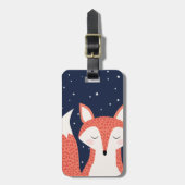 Schlafenfuchs-Nachtsterne Gepäckanhänger (Vorderseite vertikal)
