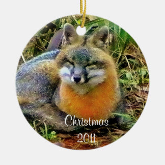 Schlafenfuchs-Weihnachtsverzierung Keramikornament