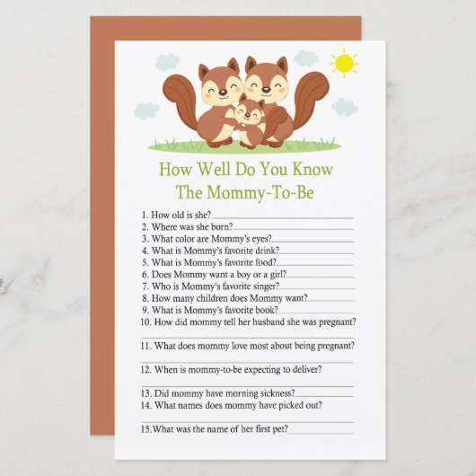 Schläfenfuchs Wie gut kennen Sie das Baby-Duschspi (Vorne/Hinten)