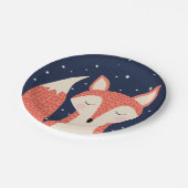 Schlafenfuchswaldgeburtstagsthema-Kindergeschenk Pappteller (Schrägansicht)