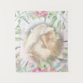 Schlafengel mit Flügelflora Wandteppich (Vorderseite)