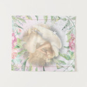 Schlafengel mit Flügelflora Wandteppich (Vorderseite (Horizontal))