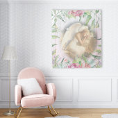 Schlafengel mit Flügelflora Wandteppich