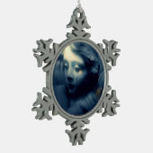 Schlafengel Schneeflocken Zinn-Ornament (Links)