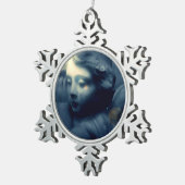 Schlafengel Schneeflocken Zinn-Ornament (Rechts)