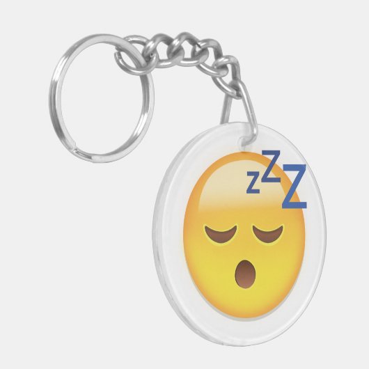Schlafengesicht Emoji Schlüsselanhänger (Vorderseite links)