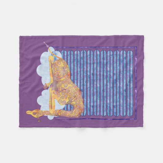 Schlafengiraffen-Baby-Decke Fleecedecke (Vorderseite (Horizontal))