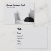 Schlafengraue Katze auf weißem Sofa Visitenkarte (Vorne/Hinten)