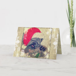 Schlafenhunde-und Katzen-Weihnachtskarte durch Feiertagskarte