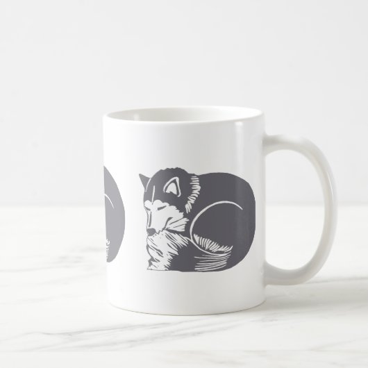 SchlafenHuskies-Tassen-Trinkbehälter Kaffeetasse (Rechts)