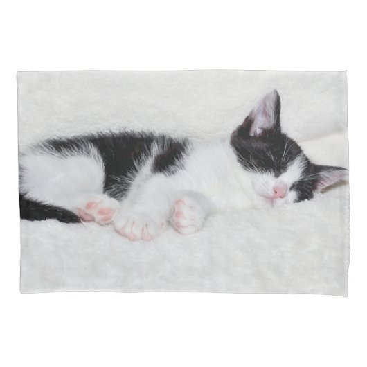 Schlafenkätzchen Kissenbezug (Vorderseite)