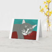 Schlafenkatze Karte (Gelbe Blume)