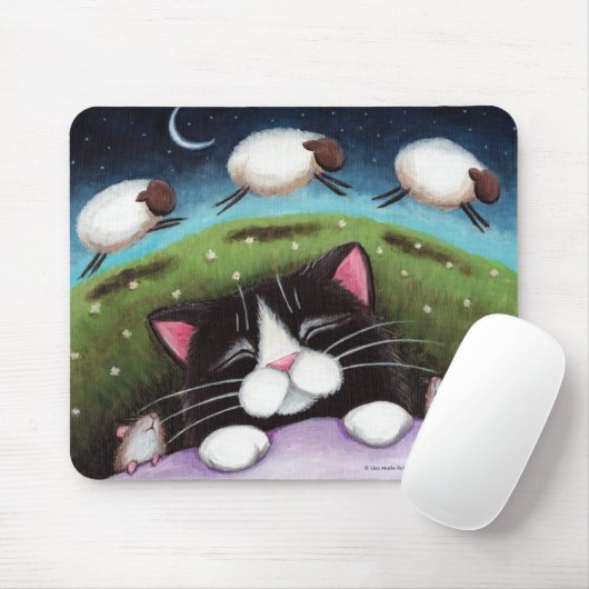 Schlafenkatze und Mäuse, die von den Schafen Mousepad (Mit Mouse)