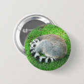 SchlafenLemur auf Gras Button (Vorne & Hinten)