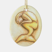 Schlafenmeerjungfrau-Goldweihnachtsverzierung Keramik Ornament (Rechts)