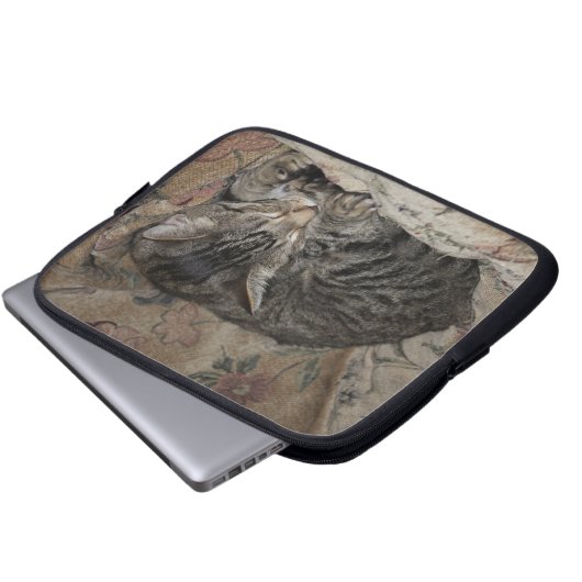 SchlafenMiezekatze-Laptophülse Laptopschutzhülle (Vorne Knopf)