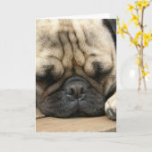 SchlafenMops-Gruß-Karte Karte (Gelbe Blume)