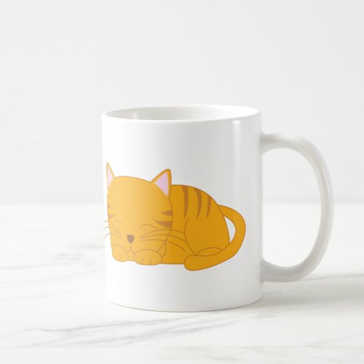Schlafenorange Tabby-Katze Kaffeetasse (Rechts)