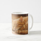 Schlafenorange Tabby-Katze Kaffeetasse (VorderseiteRechts)