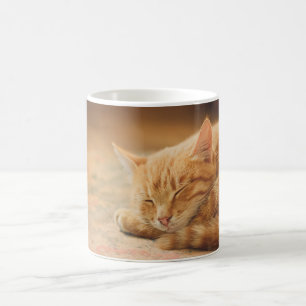 Schlafenorange Tabby-Katze Kaffeetasse