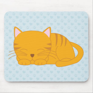 Schlafenorange Tabby-Katze Mousepad