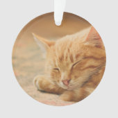 Schlafenorange Tabby-Katze Ornament (Vorderseite)