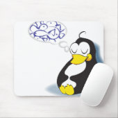 SchlafenPinguin, der über Fische mousepad träumt (Mit Mouse)