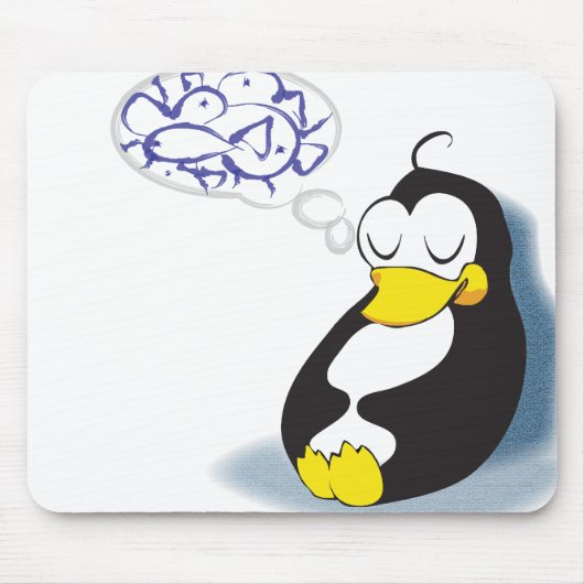 SchlafenPinguin, der über Fische mousepad träumt (Vorne)