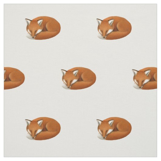 Schlafenroter Fox-Tier-Baumwollgewebe Stoff (Muster)