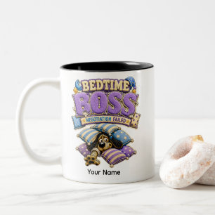 Schlafensboss Lustiges Schlaf-Shirt Zweifarbige Tasse