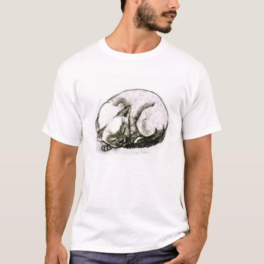 Schlafensiamesische Katze T-Shirt (Vorderseite)
