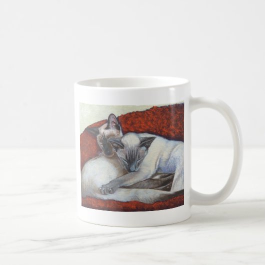 Schlafensiamesische Katzen-Kunst Kaffeetasse (Rechts)