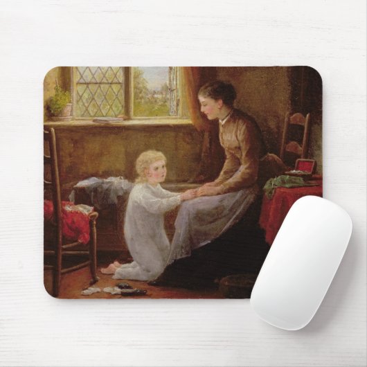 Schlafenszeit, 1890 (Öl auf Platte) Mousepad (Mit Mouse)