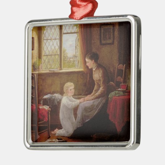 Schlafenszeit, 1890 (Öl auf Platte) Ornament Aus Metall (Links)