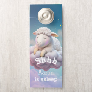 Schlafenszeit für ein Baby Lamm Türanhänger