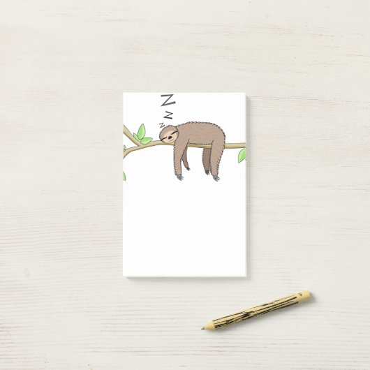 SchlafenTrägheit Post-it Klebezettel (Auf Schreibtisch)