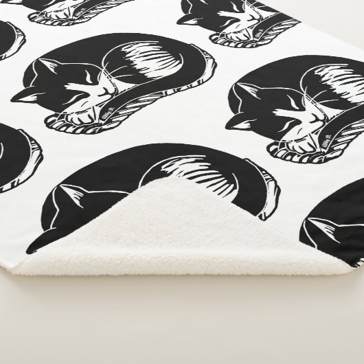 Schlafentuxedo-Katzen Schwarz-weiße Sherpa Decke Sherpadecke (3/4)
