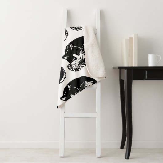 Schlafentuxedo-Katzen Schwarz-weiße Sherpa Decke Sherpadecke (Beispiel)