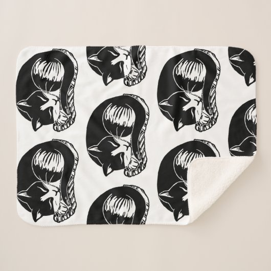 Schlafentuxedo-Katzen Schwarz-weiße Sherpa Decke Sherpadecke (Vorderseite (Horizontal))