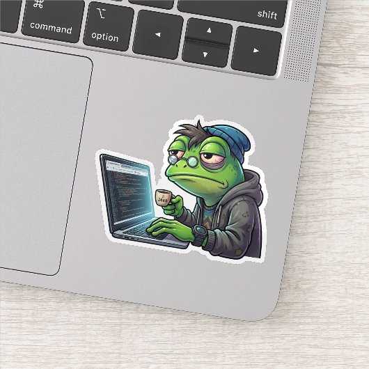 Schlafentzug-Frosch-Programmierer-Coding-Aufkleber Aufkleber (Detail)