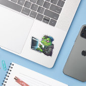 Schlafentzug-Frosch-Programmierer-Coding-Aufkleber Aufkleber (Laptop mit iPhone)