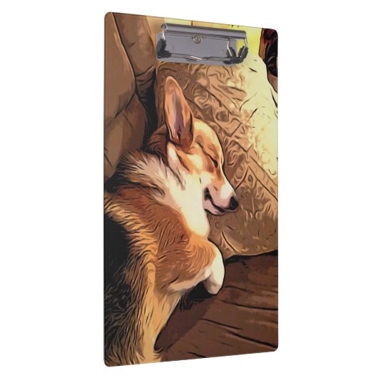 Schlafenwaliser Corgi Klemmbrett (Rechts)
