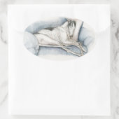 Schlafenwindhund Aufkleber (Tasche)