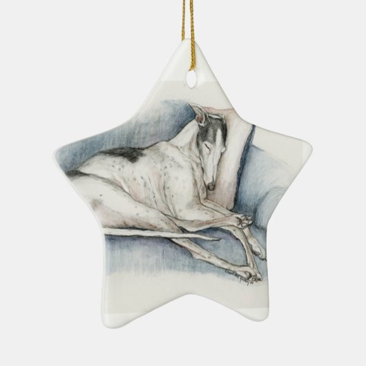 Schlafenwindhund-Hundekunst-Verzierung Keramik Ornament (Rechts)