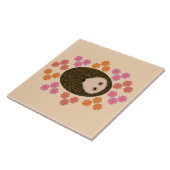 Schläfer Igel und Blume Tile Fliese (Seite)